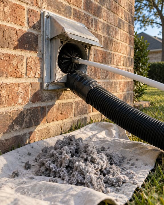 Dryer Vent Cleaning on a Fort Worth home